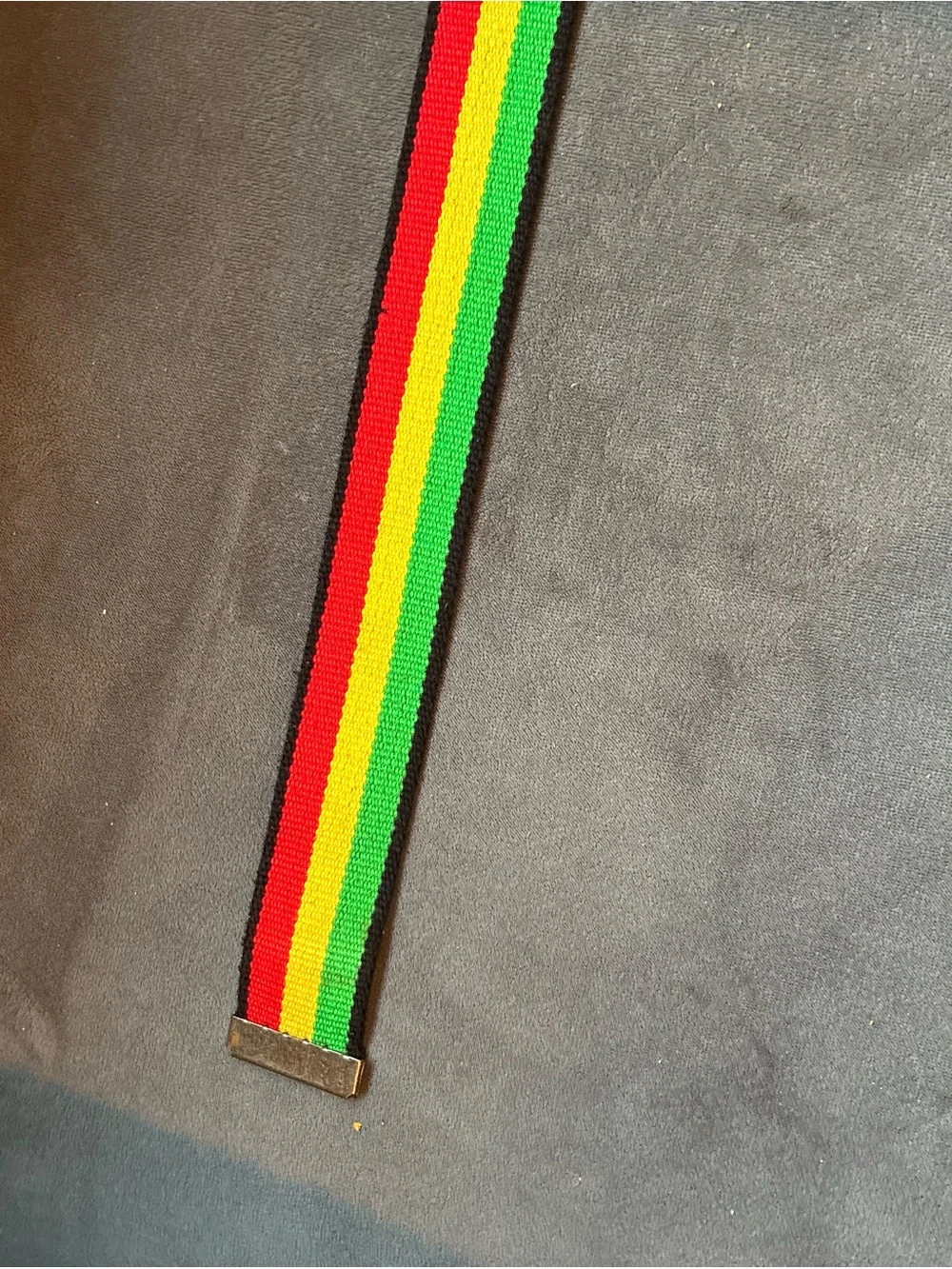 Rasta Color Military/Slider Buckle Belt Unisex, Red, Yellow, Green